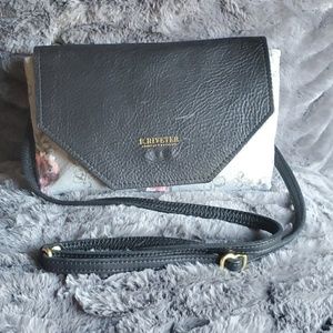R. Riveter Black and Gray Shoulder Bag